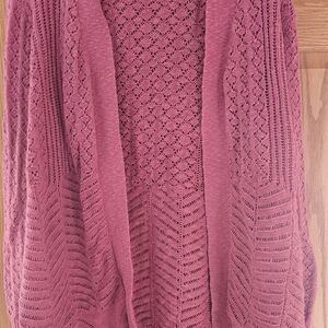 Elegant Mauve Open-Front Cardigan
